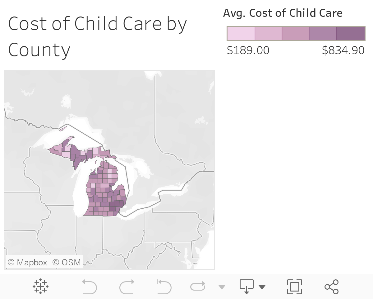 Cost of Child Care by County 