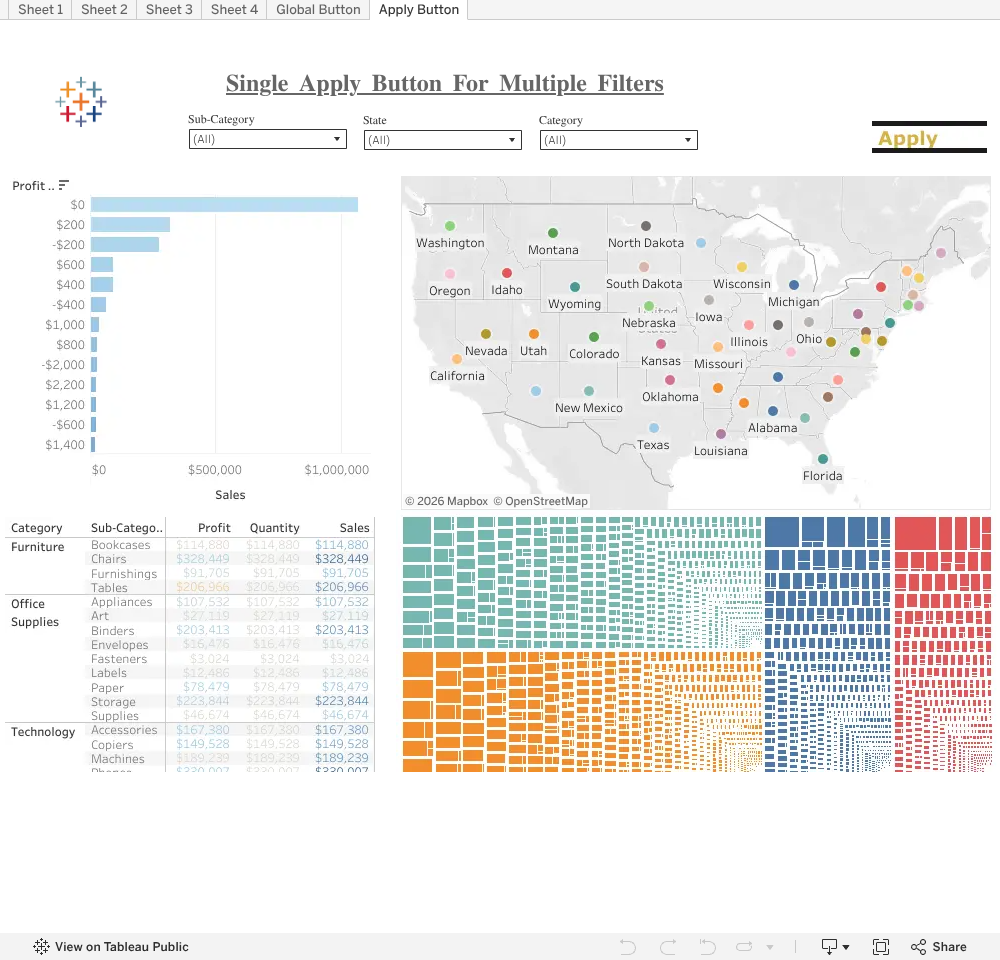 Single Apply Button For Multiple Filters | Tableau Public