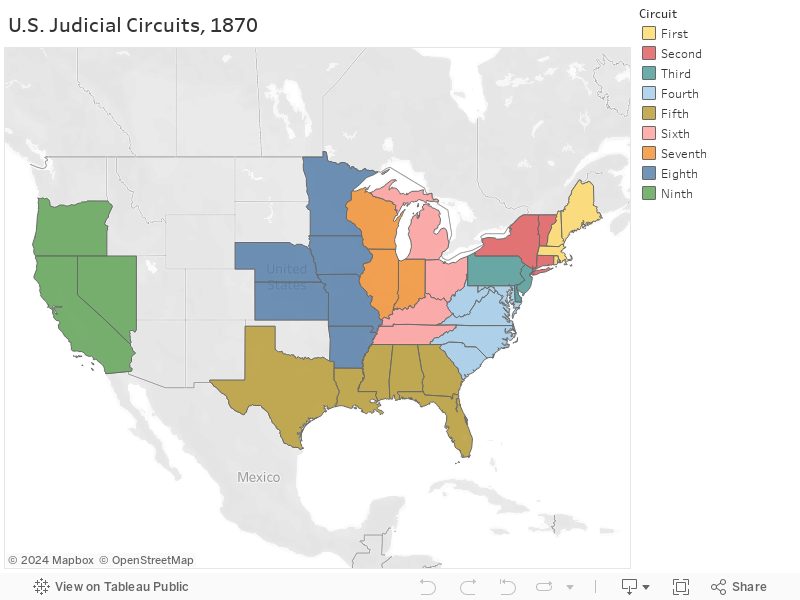 U.S. Judicial Circuits, 1870