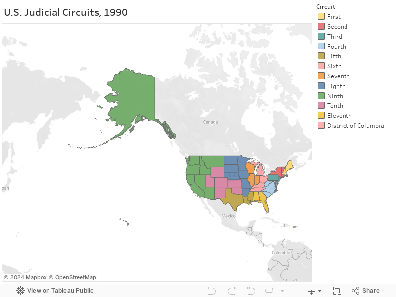 U.S. Judicial Circuits, 1950