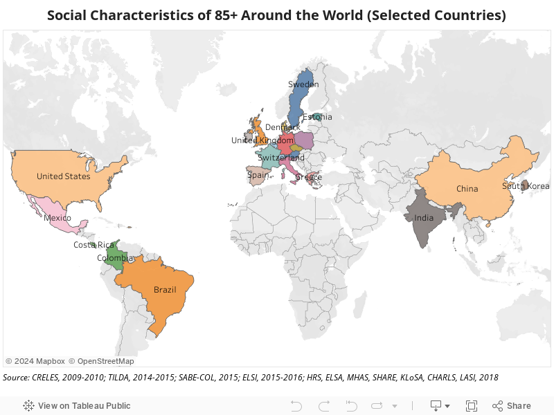 Social Characteristics of 85+ Around the World (Selected Countries) 