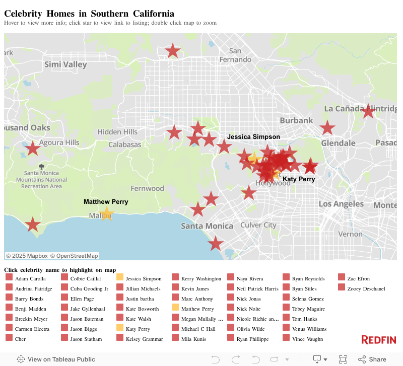 Celeb Home Map Shows They Tend To Sell For Below Asking   1 Rss 