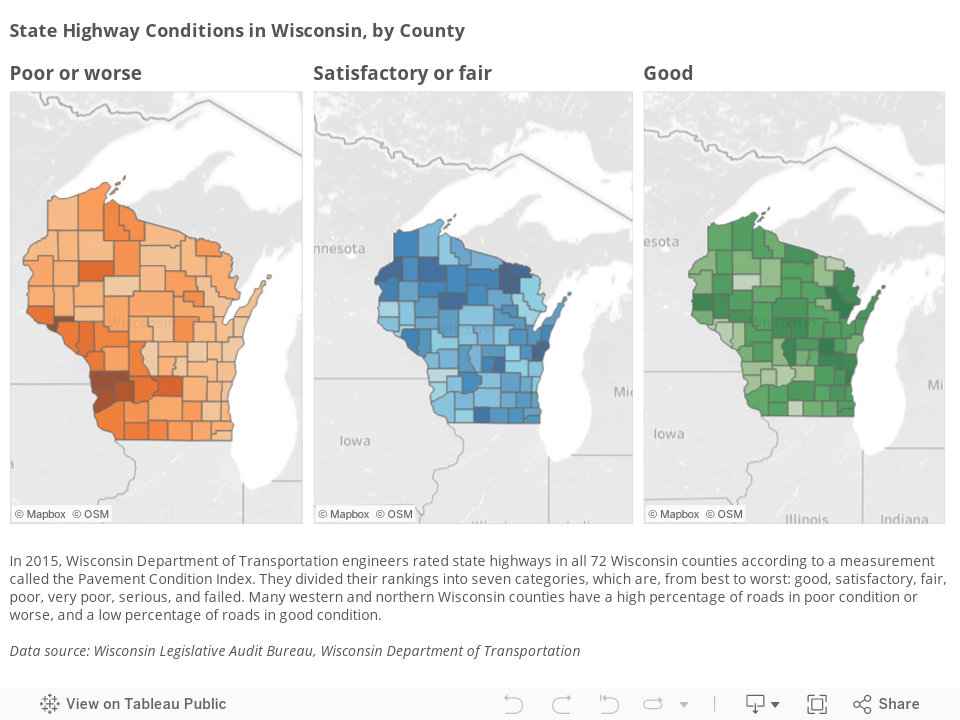 State Highway Conditions in Wisconsin, by County 