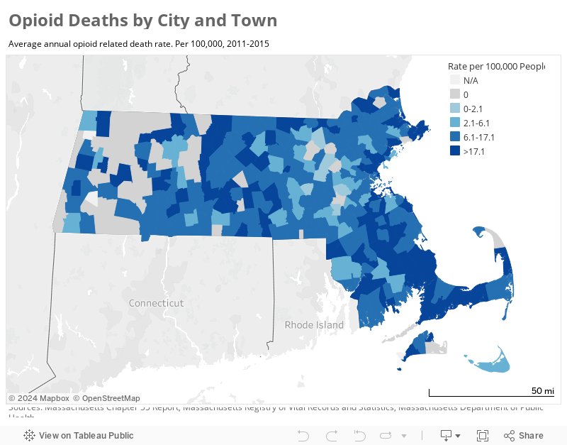 Opioid Deaths by City and Town 