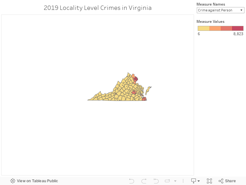 2019 Locality Level Crimes in Virginia 