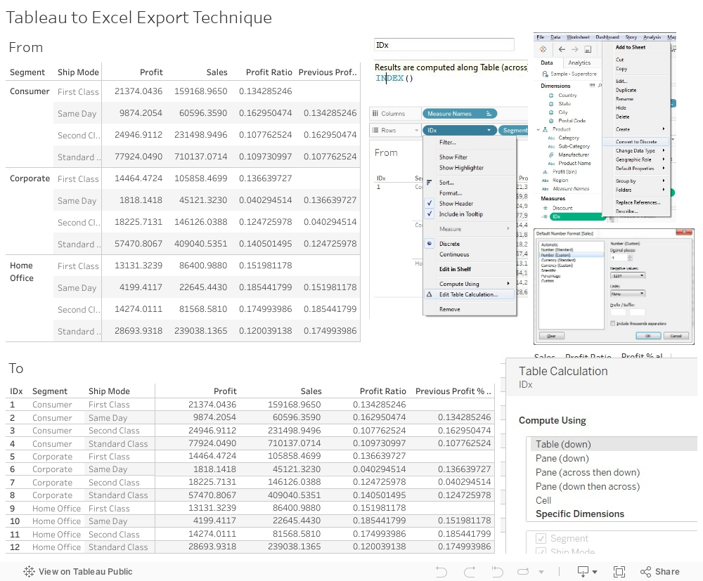 Tableau to Excel Export Technique 