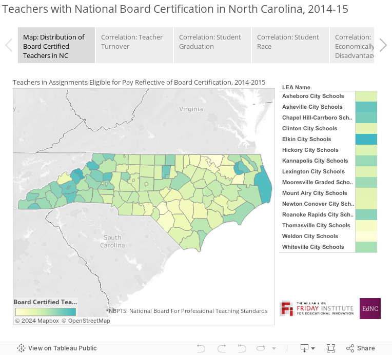 Teachers with National Board Certification in North Carolina, 2014-15 