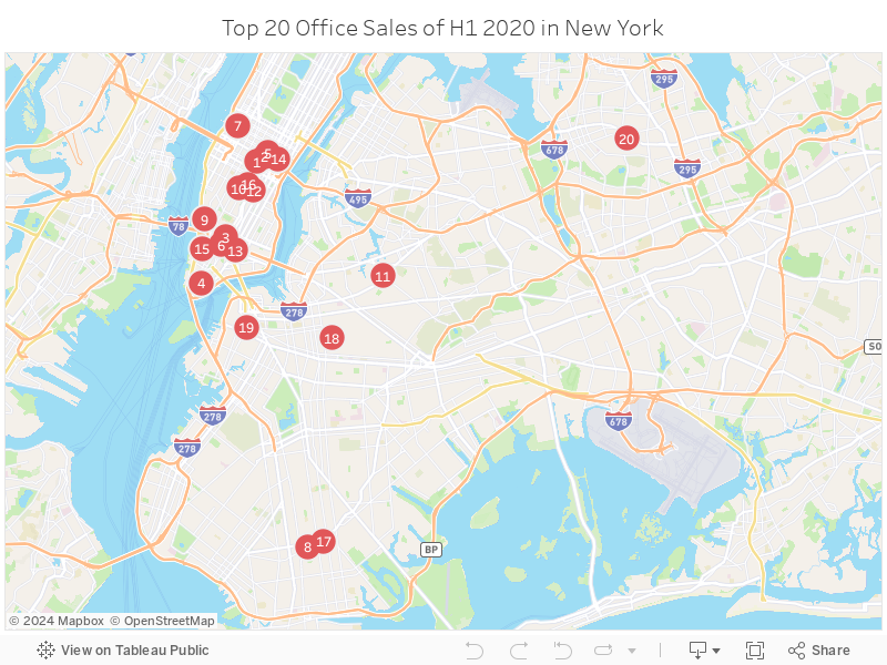 Top 20 Office Sales of H1 2020 in New York