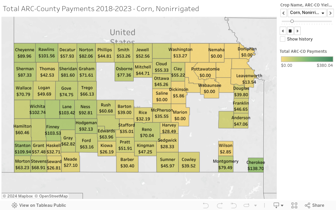 Total ARC-County Payments 2018-2023 - Corn, Nonirrigated 