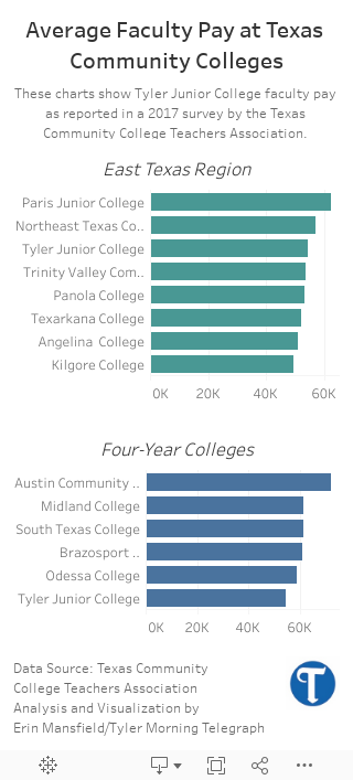 Average Faculty Pay at Texas Community Colleges 