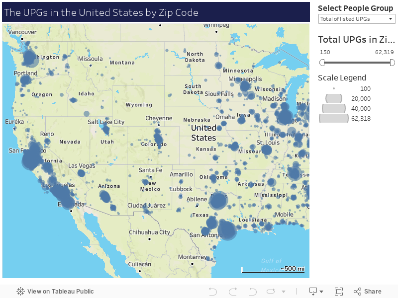 The UPGs in the United States by Zip Code 