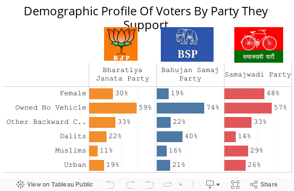 Demographic Profile Of Voters By Party They Support  