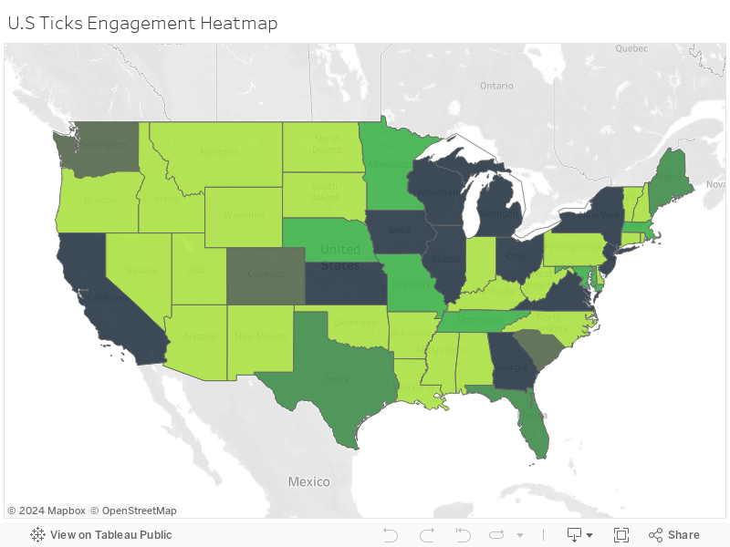 U.S Ticks Engagement Heatmap 