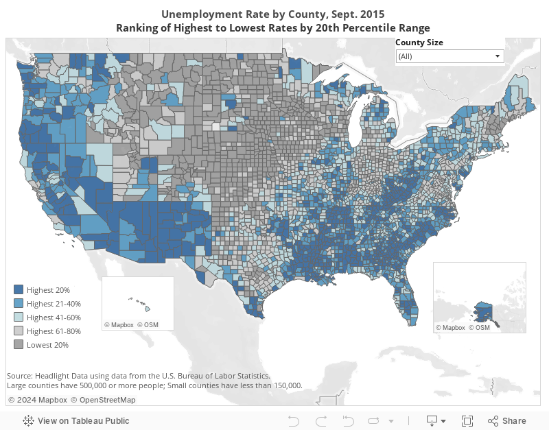Unemployment Rate by County, Sept. 2015 