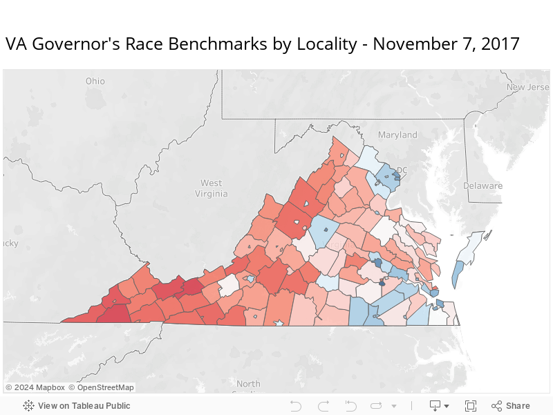 VA Governor's Race Benchmarks by Locality - November 7, 2017 