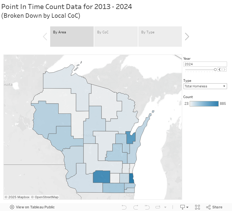 Point In Time Count Data for 2013 - 2024(Broken Down by Local CoC) 