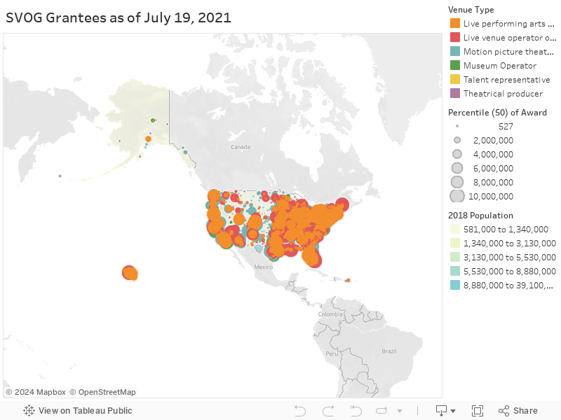 SVOG Grantees as of July 19, 2021 