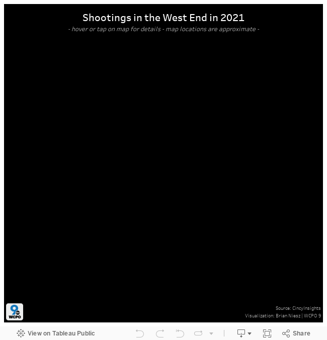 West End Shootings Map 