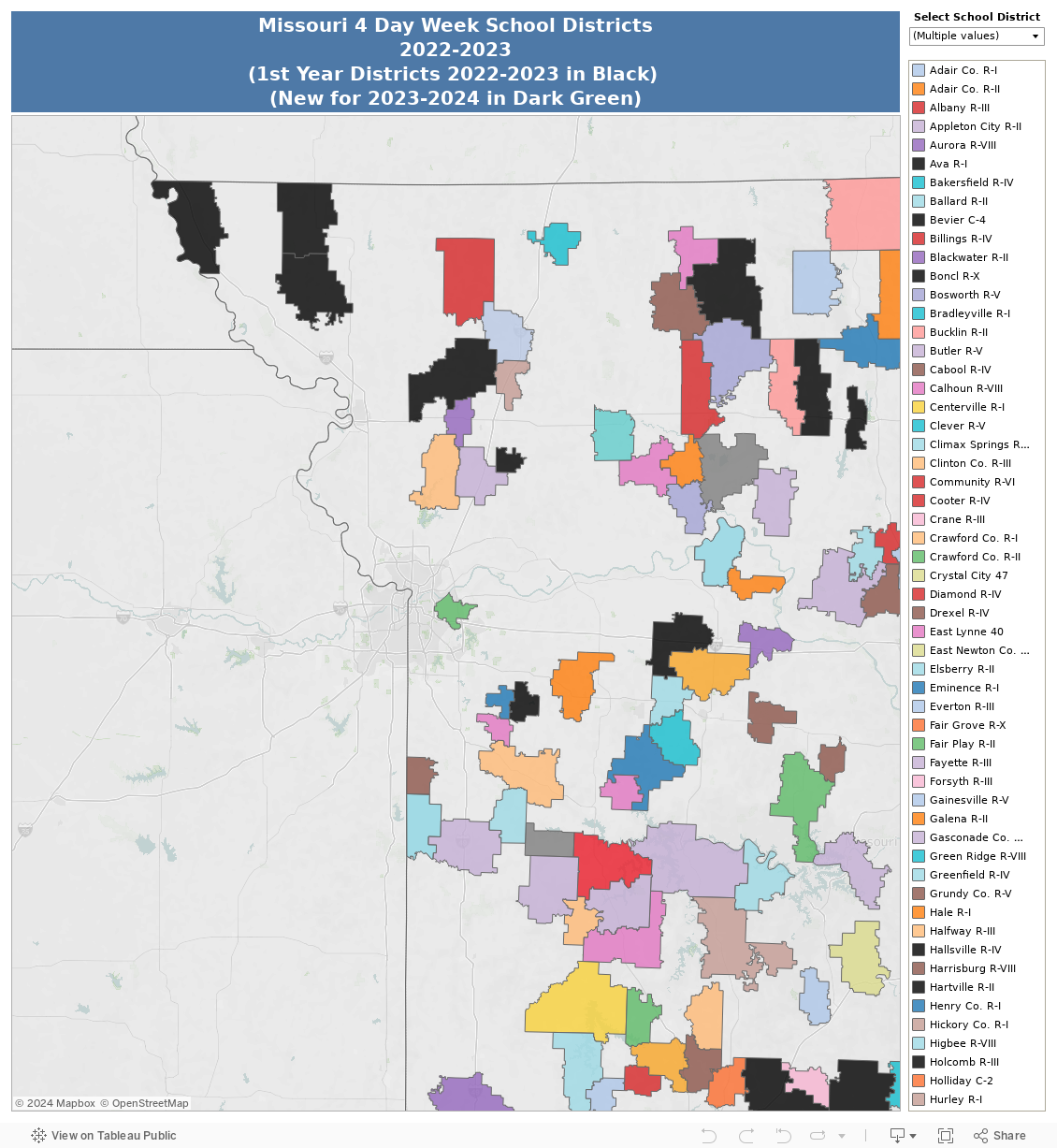 Which Missouri school districts have 4day weeks this year? Kansas