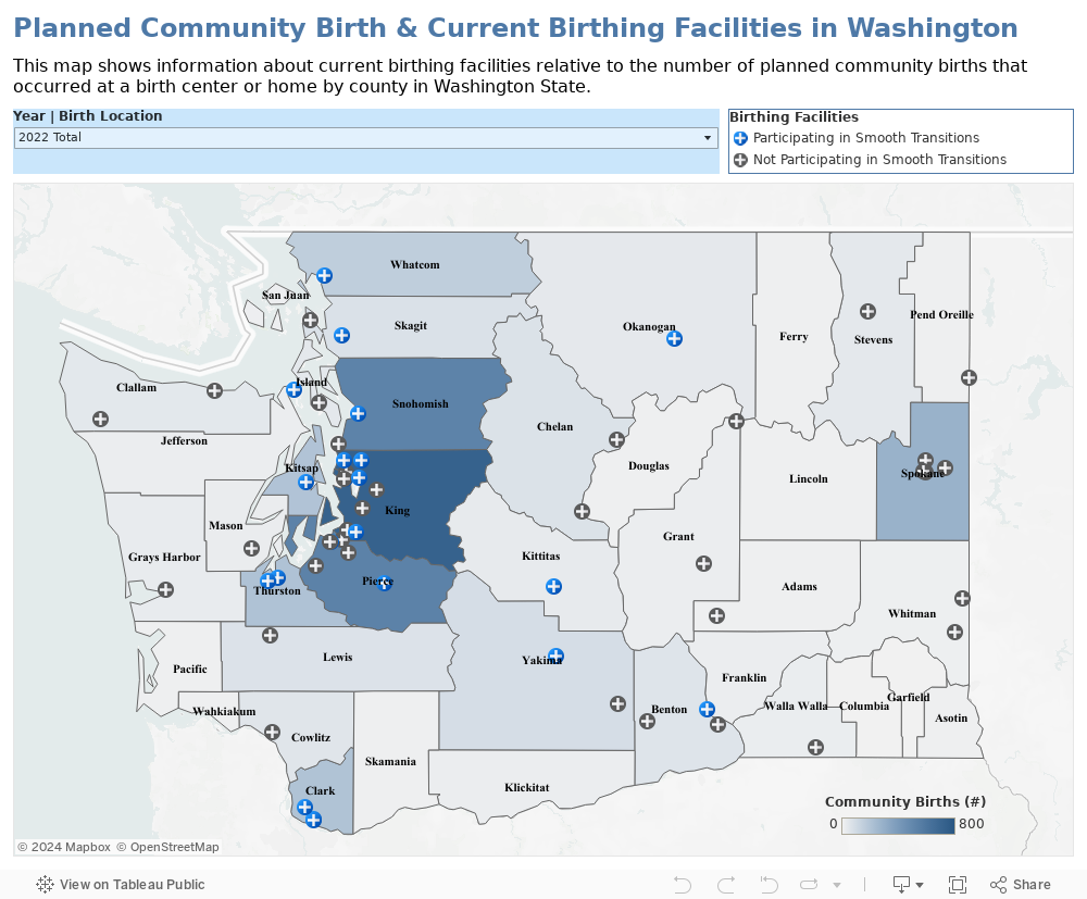 Planned Community Birth & Current Birthing Facilities in Washington 