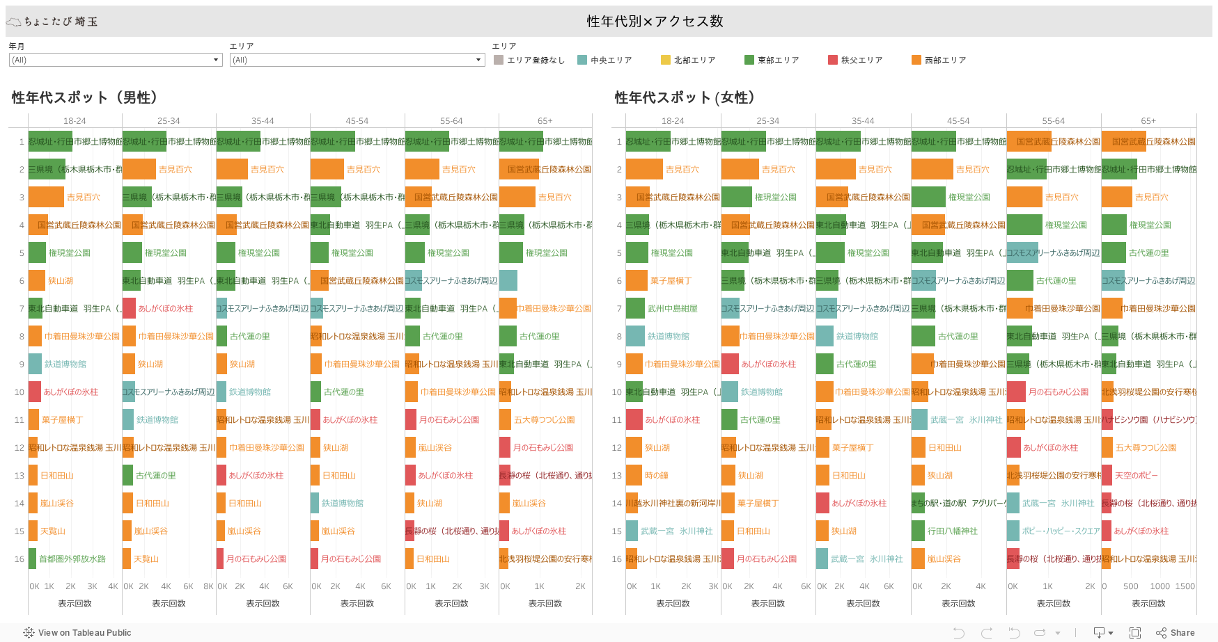 性年代別×アクセス数 