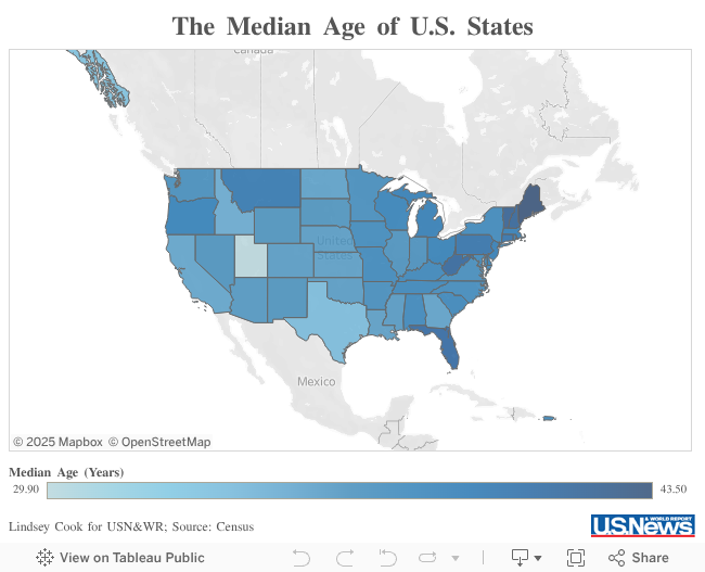 Census Data Show the U.S. Is Getting Older Data Mine US News