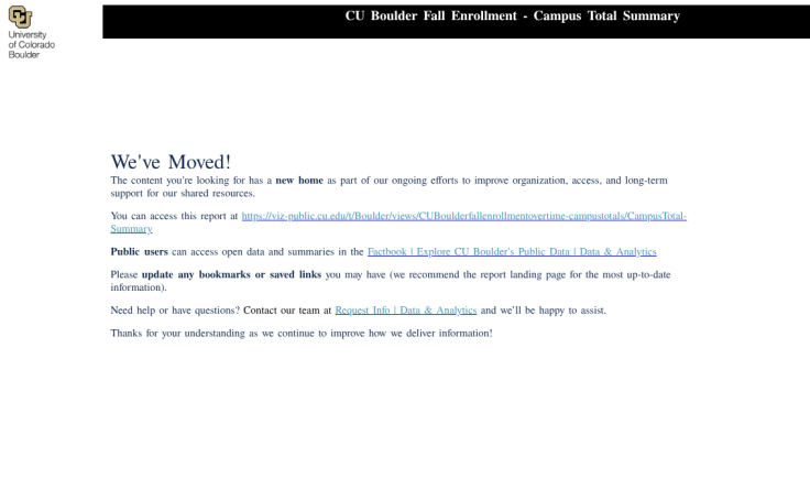 CU Boulder Fall Enrollment Over Time Campus Totals Tableau Public