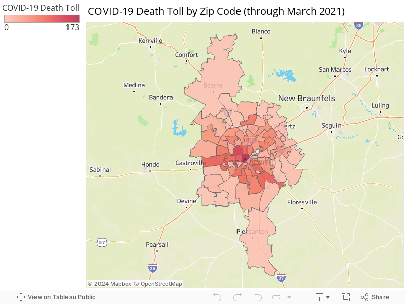 COVID-19 Death Toll by Zip Code (through March 2021) 