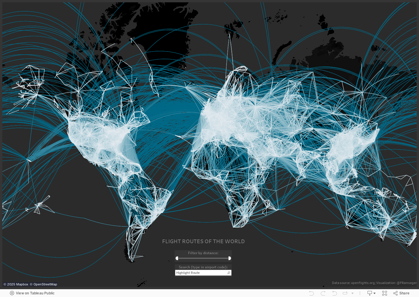 World Airways Route Map Flights Of The World: How To Map Great Circle Routes In Tableau 10.4 |  Tableau Public