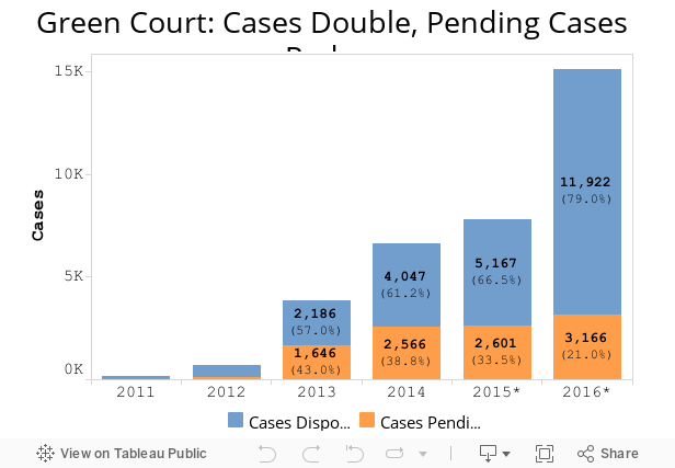 Green Court: Cases Double, Pending Cases Reduce 
