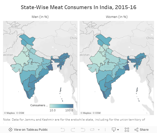 State-Wise Meat Consumers In India, 2015-16 