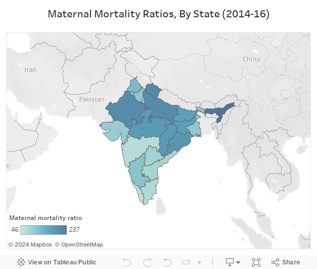 Maternal Mortality Ratios, By State (2014-16) 