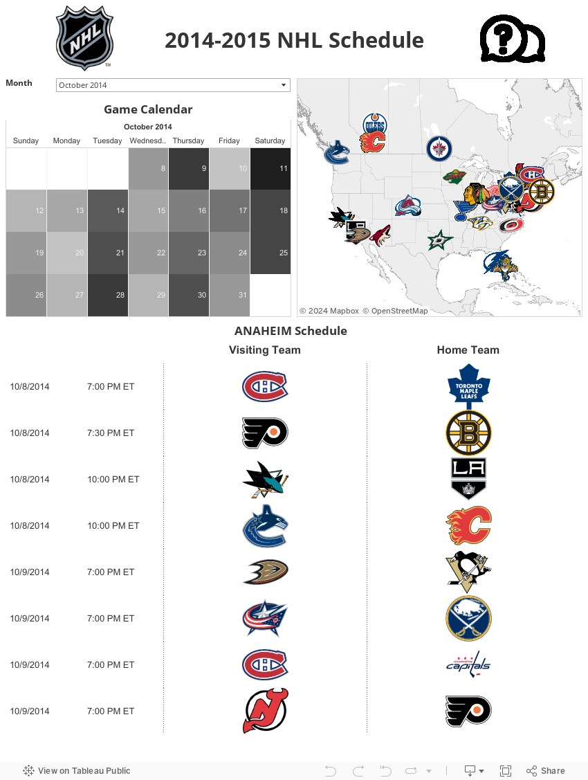 2014-2015 NHL Schedule 