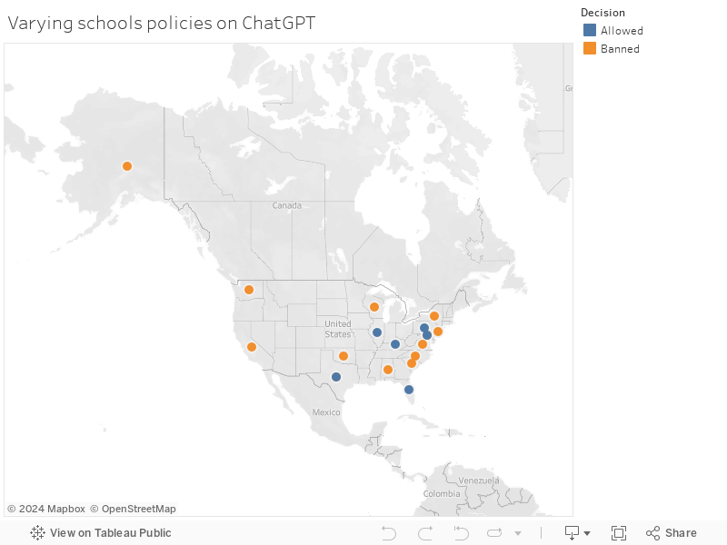 Varying schools policies on ChatGPT 