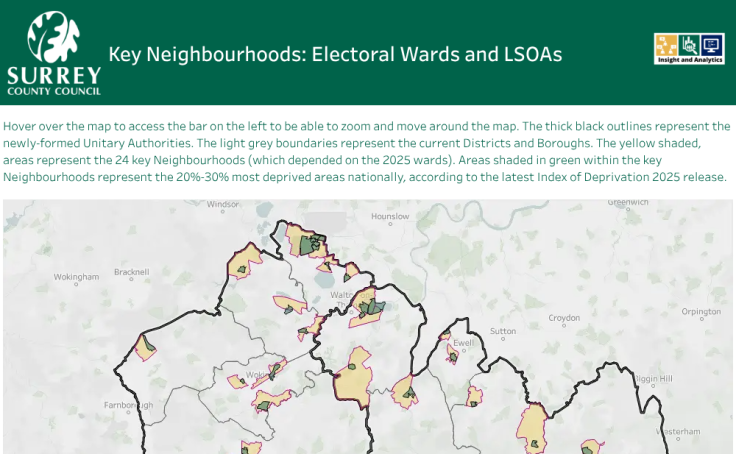 Workbook: A map of the 21 key neighbourhoods of Surrey and their ...