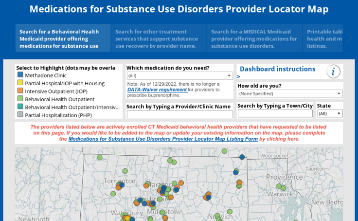 Workbook: CTBHP Medicaid MAT Provider Map