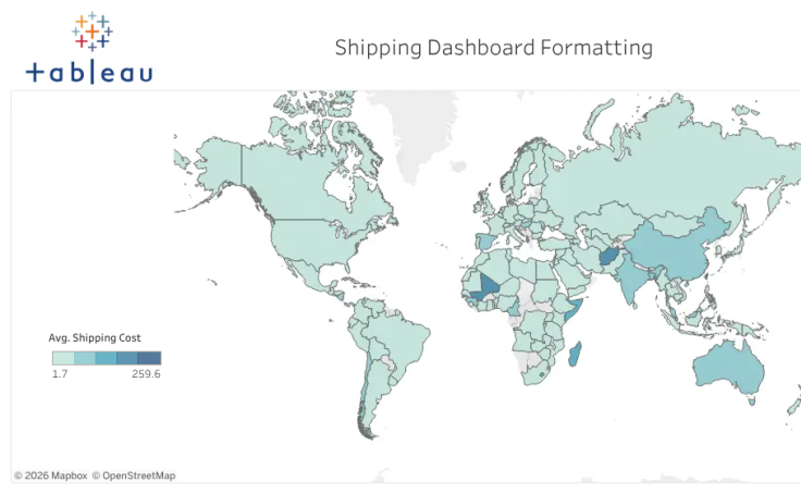 Workbook: Dashboard - Shipping Dashboard Formatting