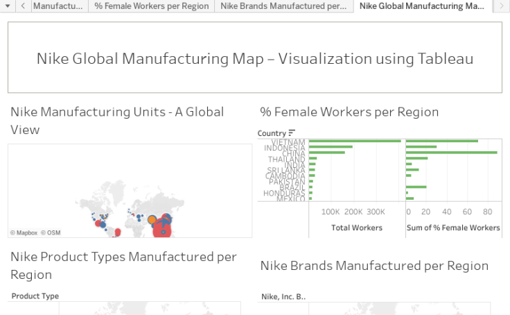 Workbook: Nike Global Manufacturing Map – using
