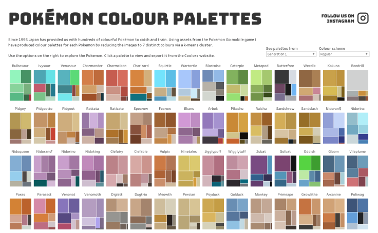 Pokemon Colour Palette