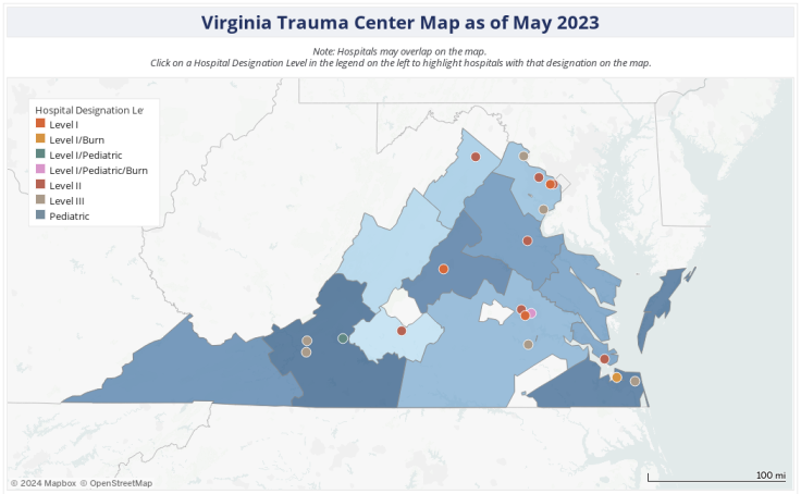 Workbook: Virginia Trauma Center Map 05.31.23v2